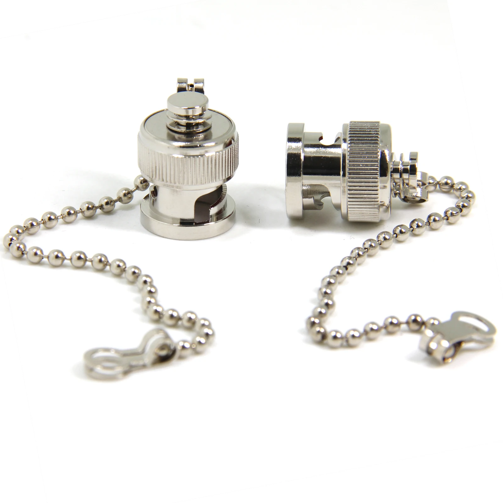 2-Pack BNC Female Protective Water Dust Cap Cover with Chain for RF Coaxial Adapter