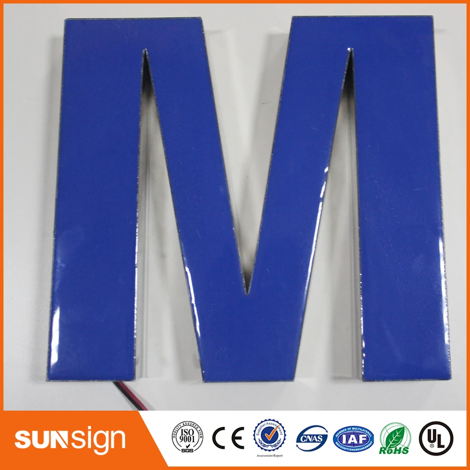 easy-installation wall mounted Facelit resin letter sign with led light