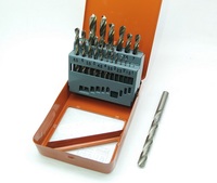 New 19PCS HSS 1-10mm Twist Drill Bits Set Metal Drilling with Iron box