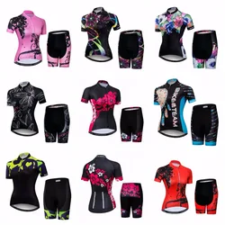 2022 Bike Jersey set Women Cycling jersey Shorts girls Mountainr road  MTB Bicycle suits Maillot Ropa Ciclismo Top bottom pink