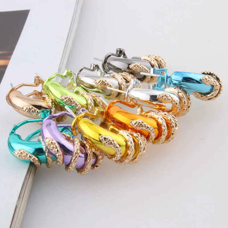 NeeFu WoFu Drop Snake Earring for Woman Copper Ear Ring Large Brinco Accessories Oorbellen Earrings wholesale jewelry gift
