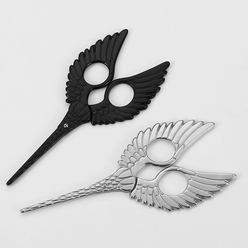 Stainless Steel needlework scissors Embroidery Tailor\'s Scissor Thread Trimmer Fabric Angel wings feathers Craft Sewing Tools