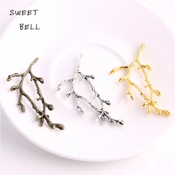 SWEET BELL 20pcs  three color Tree Branch Connector fine Necklace Pendant Handmade branches Charms 3D480