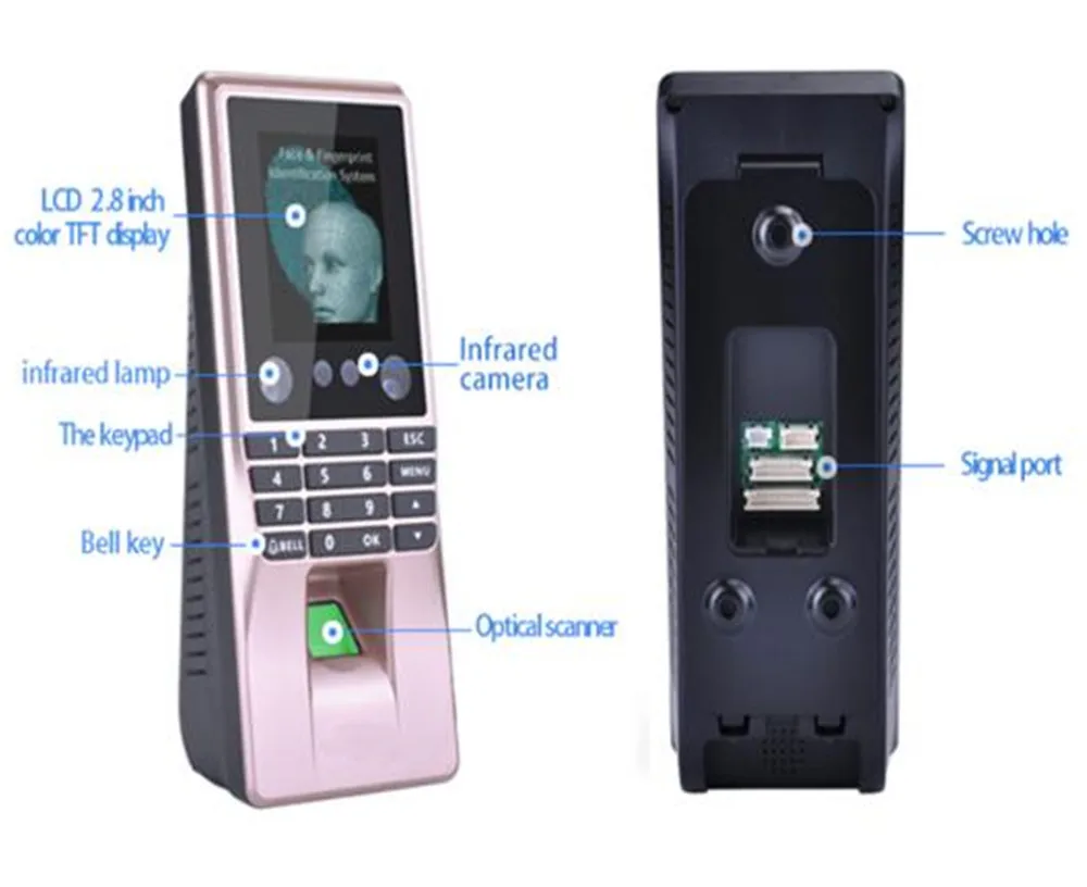 

2.8 Inch Biometric Face Recognition Time Attendance Access Control System