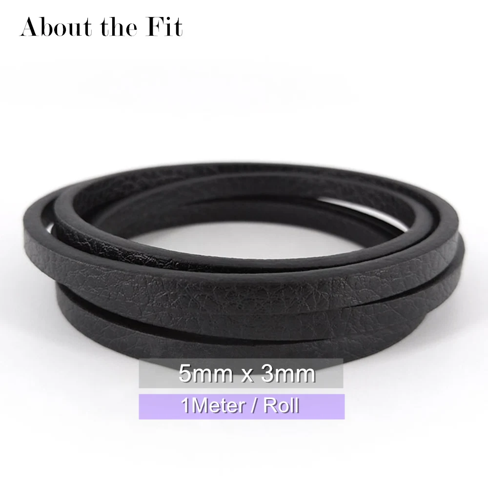 

About the Fit 1M 3X5mm Cow Leather Choker Flat Real Leather Cord DIY Necklace Thread Collar Ring Rope Jewelry Making Accessories