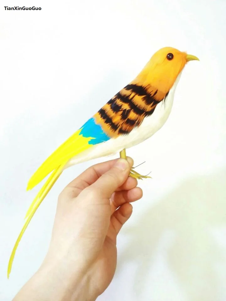 coloured feathers bird hard model about 32cm home garden decoration ornaments toy s1479