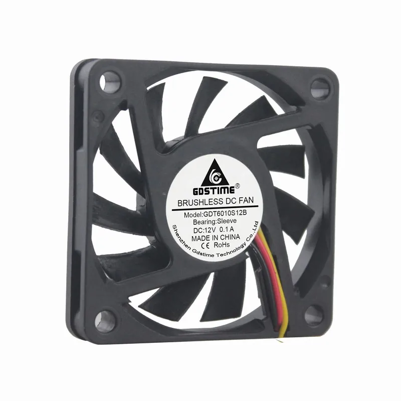 Gdstime-ventilador para resfriamento de cpu, sem escova, tamanho 60x60x10mm, 6cm, 5 peças