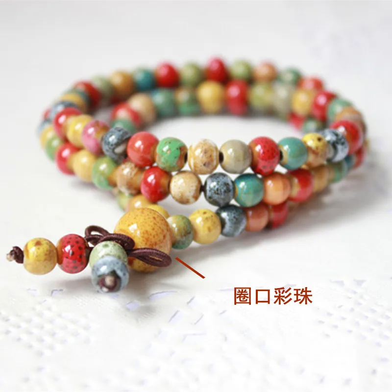 6mm Beads Strand Bracelets for Women Ceramic Bracelet Art Prayer Beads Bohemian Chakra Bracelet Accessories Drop Shipping