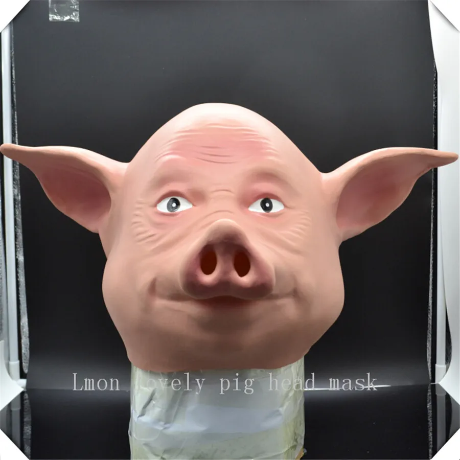 Halloween Party Cosplay Pig Masks Cosplay Full Face Halloween Birthday Party Festival Party Rubber Costume Funny Anima Pig Mask