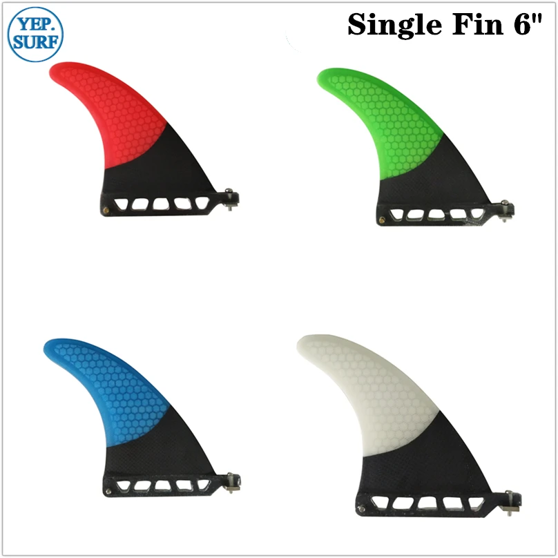 

Surfboard Longboard Fins, 6 Length Surf Fin, Green, Blue, Red, White, Fin