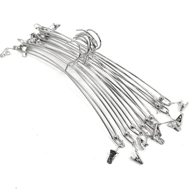 100pcs Creative Metal Double Wire Clip Hanger for Bra Underwear Lingerie Panties Clothes Rack Holder Silver Gold lin4038