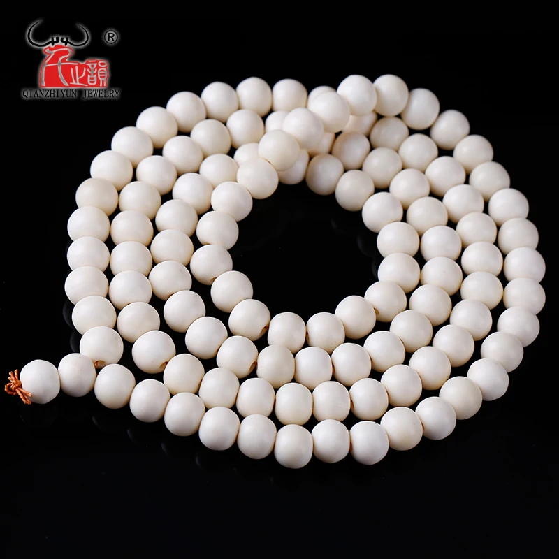 Handmade DIY Jewelry Accessorie Tibet ivory white Yak Bone loose prayer beads,6mm,8mm,10mm,12mm,108beads per strand lot hole 2mm