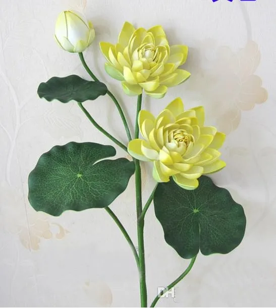 New EVA Waterproof Artificial Lotus Flower Beautiful Artificial Flowers Holiday Decorations Home Decor 6color