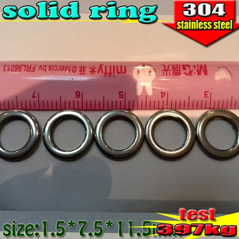 80pcs/lot  fishing solid ring Stainless steel 1.5*7.5*11.5mm the best quality 304 stainless steel