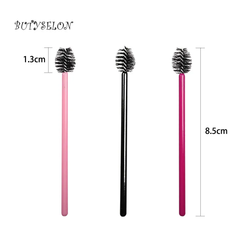 200Pcs Handle Disposable Water Drop Shape Cosmetic Brush Nylon Mascara Wands Lashes Makeup Brushes Eyelash Extension Tools