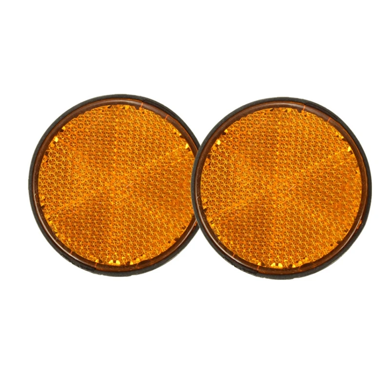 2 x 2inch Round Orange Reflectors Universal For Motorcycles ATV Bikes Dirt Bikes