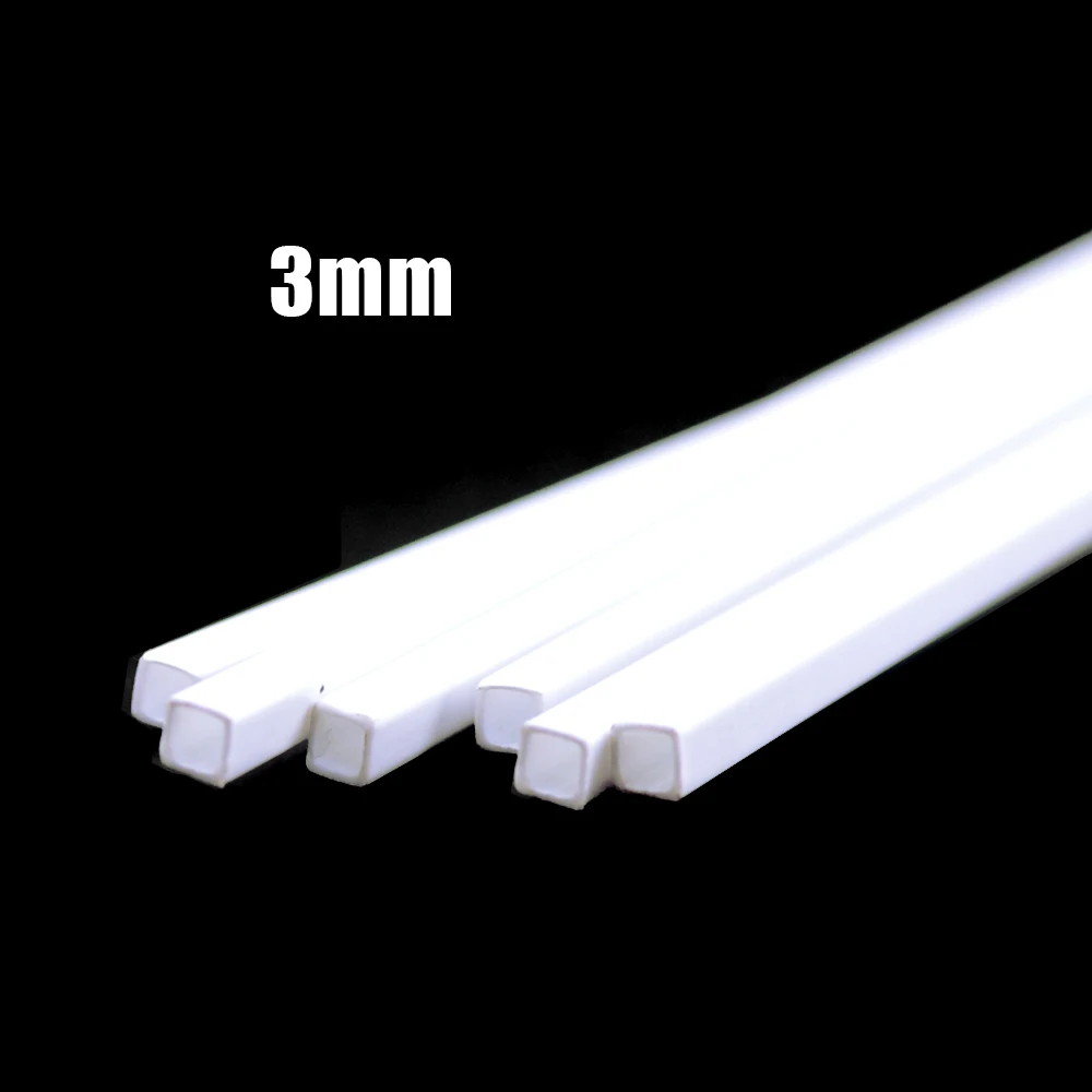 100pcs 3.0*3.0mm Square tube ABS Plastic pipe JYG-3.0 50cm length