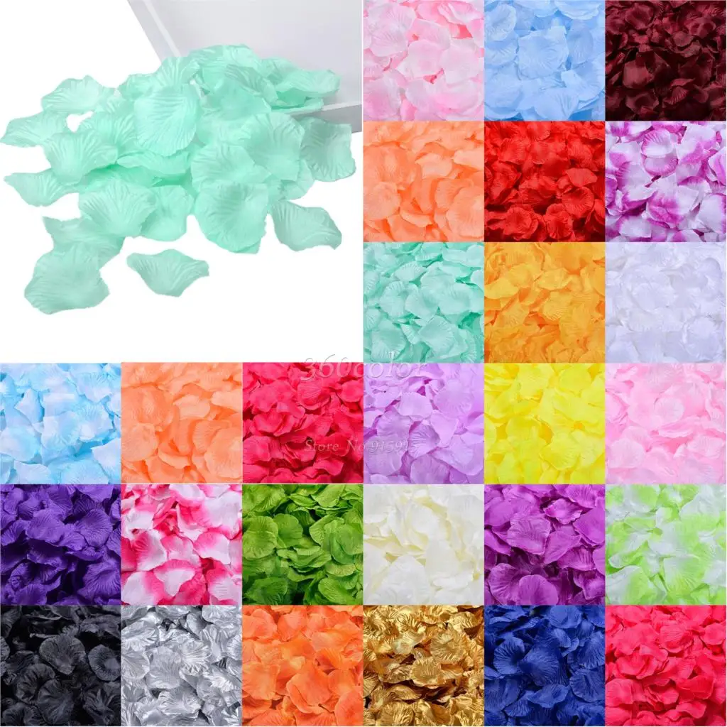 100pcs Silk Rose Petals Table Confetti Artificial Flower Baby Shower Crafts Wedding Party Events Decoration Supplies Marriage