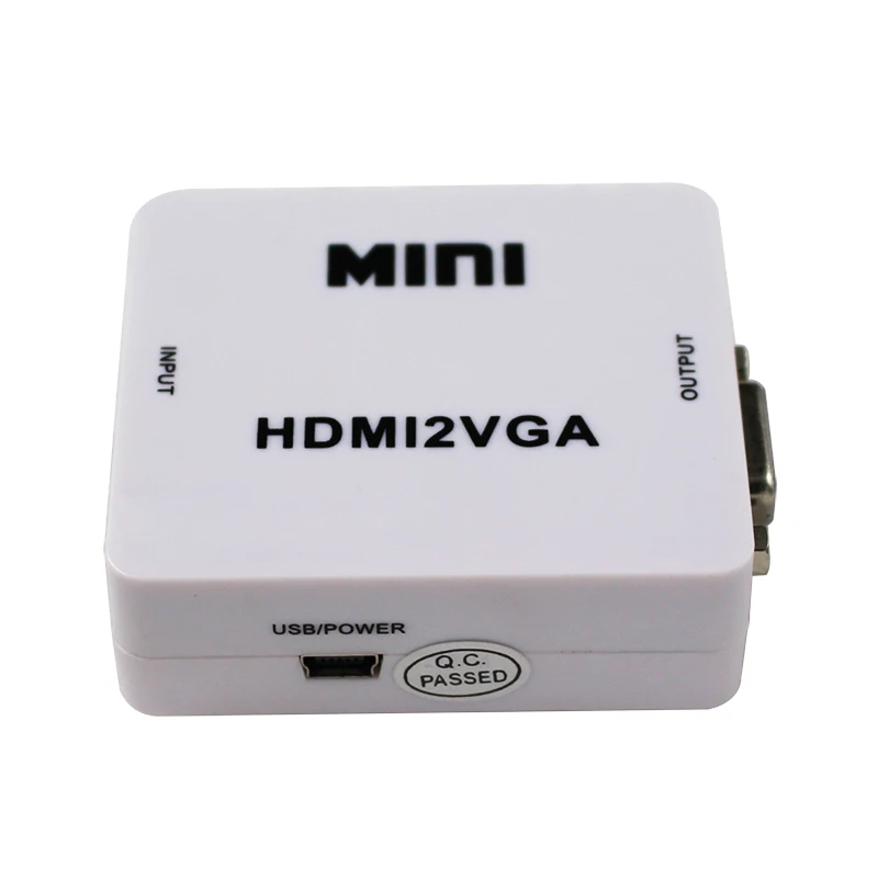 Мини-HD аудио и видео конвертер, совместимый с HDMI в VGA + аудиоадаптер 1080P HDMI2VGA для ПК, ноутбука к HDTV-проектору