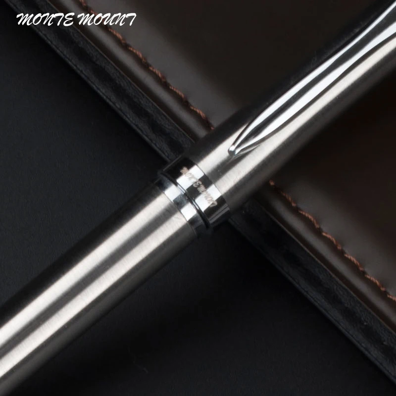 monte mount luxury Writing pen Silver Business Metal Roller ball Pen 0.5 mm Nib novelty ballpoint pens office School Supplies