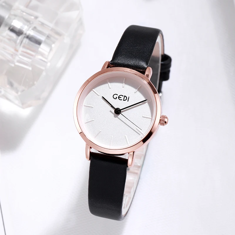 GEDI Thạch Anh Đồng Hồ Đeo Tay Xem Phụ Nữ Thời Trang Sang Trọng Montre Femme Thương Hiệu Hàng Đầu Đồng Hồ Da Bình Thường Phụ Nữ Đồng Hồ Reloj Mujer 2019
