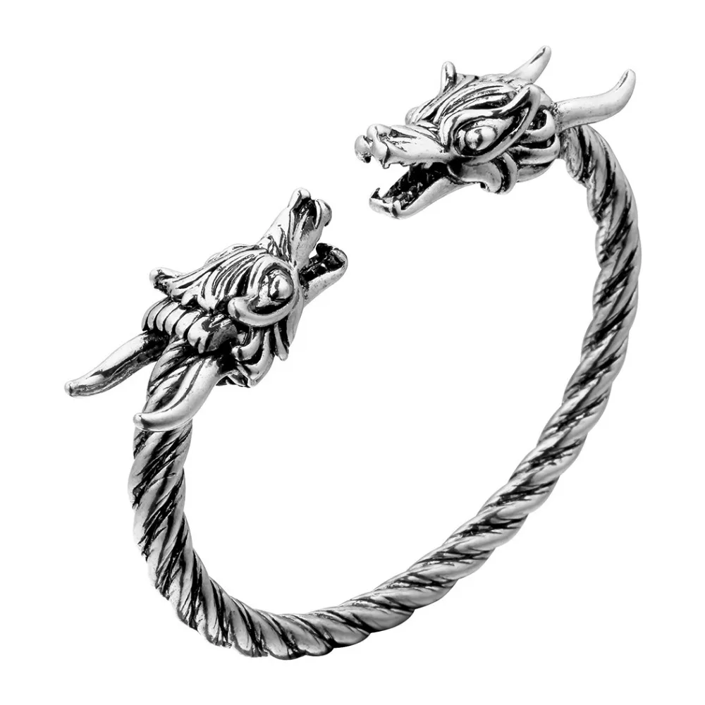 Retro Cuff Wolf Raven Dragon Snake Head Viking Bracelet Men Vikingos Jewelry Brazalete Vikingo Bangels Women Accessories