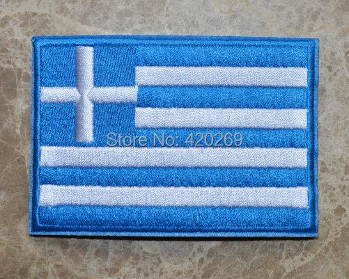 

HOT SALE! ~ European GREECE GREEK FLAG Iron On Patches, sew on patch,Appliques, Made of Cloth,100% Quality