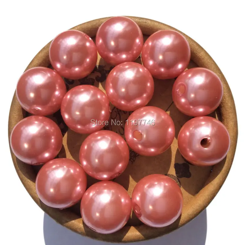 pearl beads for jewelry making Pink ABS Imitation Pearls Acrylic Round Chunky Bubblegum Loose Beads DIY Jewelry 6mm A11 vase