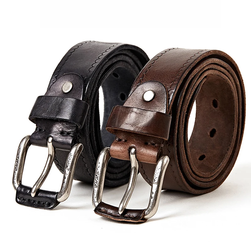 Genuine Leather Belts Men\'s Belt Cowhide Vintage Pin Buckle Jeans Belts Strap Casual Leather Belt For Men Dropshipper