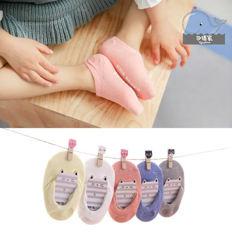 5pair/Lot Children's Spring Summer New Socks Baby Boat Socks/Invisible Socks Solid Color LHTWS606