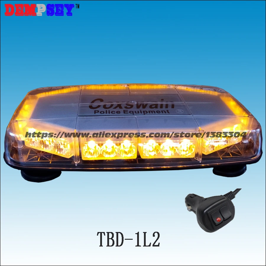 

TBD-1L2 High quality Yellow LED mini lightbar,Car Flashing warning light,amber emergency light,cigar light switch 18 flash