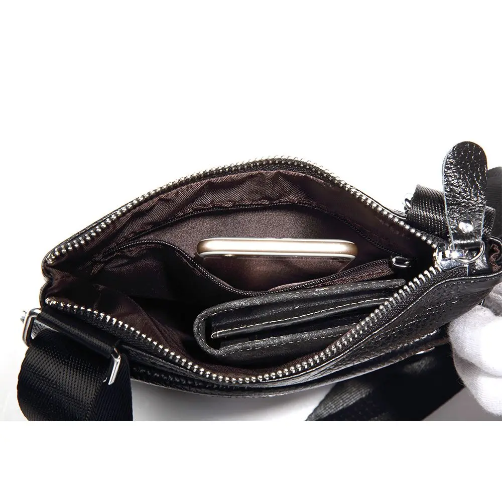 GZCZ Famous Brand Leather Men\'s Bag Casual Business Mens Messenger Bag High Quality Zipper Crossbody Bag Bolsas Male For Ipad