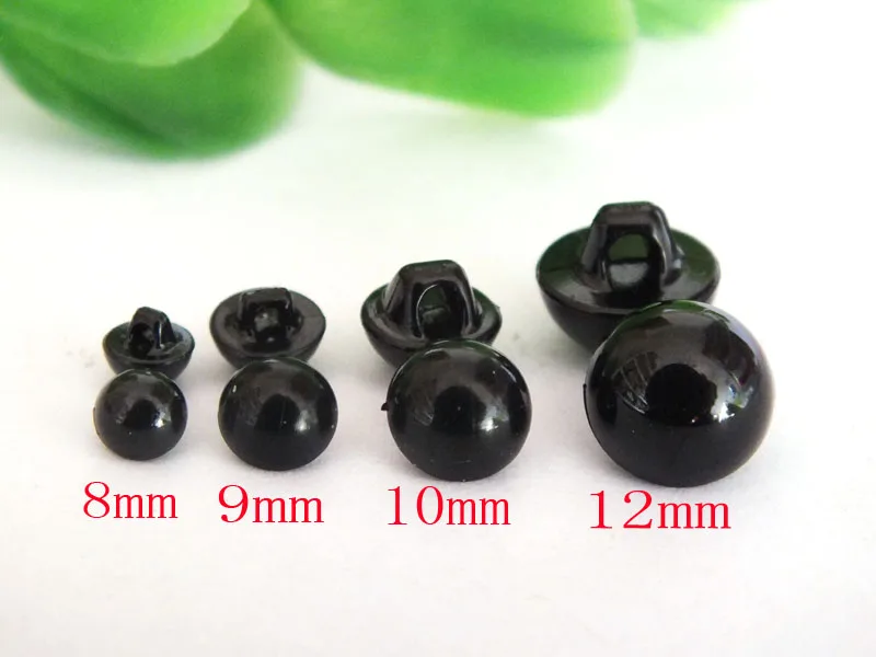 8mm/9mm/10mm/12mm Cute mushroom shape black button Sewing buttons for scrapbooking Can be used as animal eyes Garment accessory