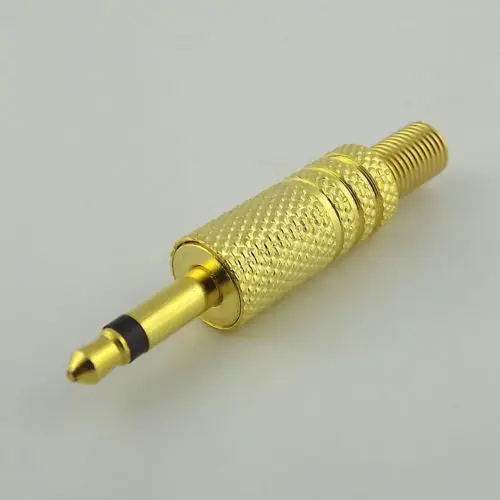 10pcs 3.5mm MONO TS Male Plug Audio Cable Solder Gold TS Adapter Connector DIY