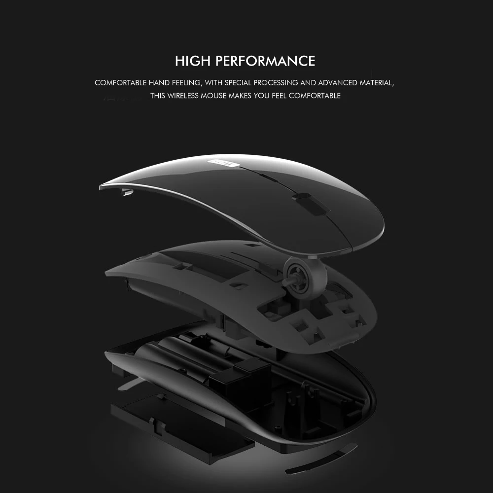 B.O.W  Slim Wireless Mouse Chargeable, Bluetooth & 2.4Ghz Slim Portable Mobile Optical Mice for Computer, Laptop, MacBook