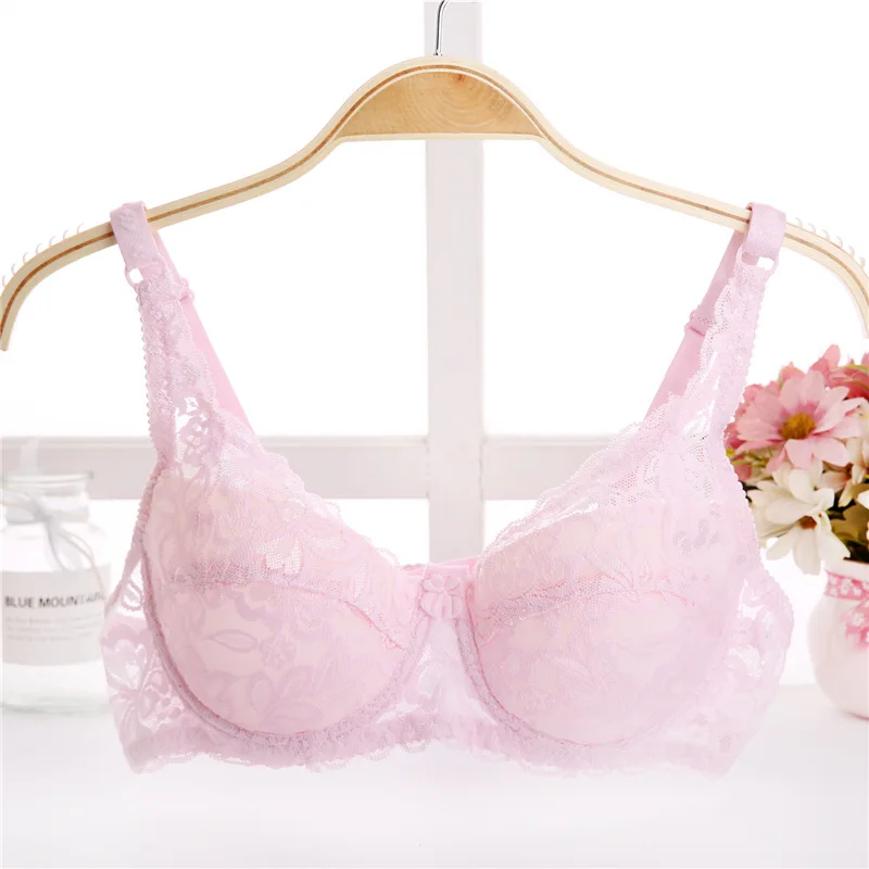 Soutien-gorge en dentelle pour femmes, lingerie sexy, à armatures, en coton doux, grande taille 32 34 36 38 40 BC