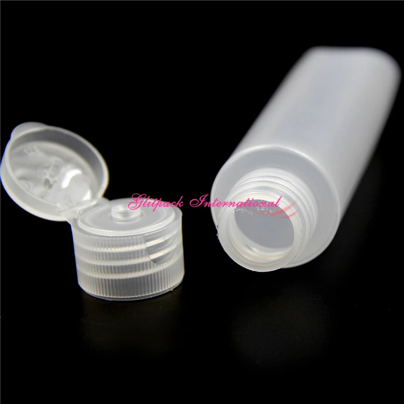 100pcs/pack 50ml 1.8oz Plastic Bottles, Natural LDPE Cylinders with Black/white/natural Ribbed Snap Caps Plastic Tube Tottles