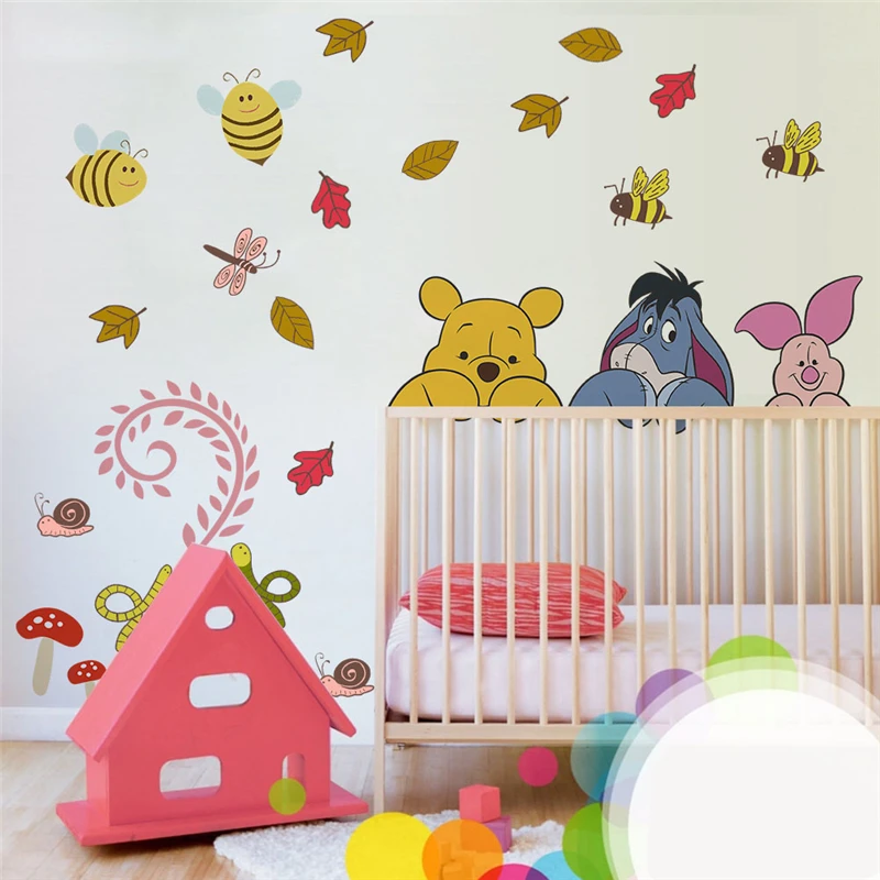 

cartoon winnie pooh wall stickers for kids rooms nursery home decor disney animals zoo wall decals diy mural art diy posters