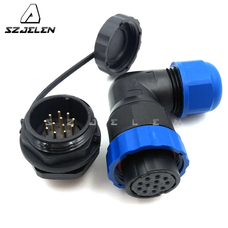 

SD20TP-ZM , 12 Pins 90 Degree Elbow Waterproof Connector, 20mm Panel Mounting Power Cable Plug And Socket ,LED Connector