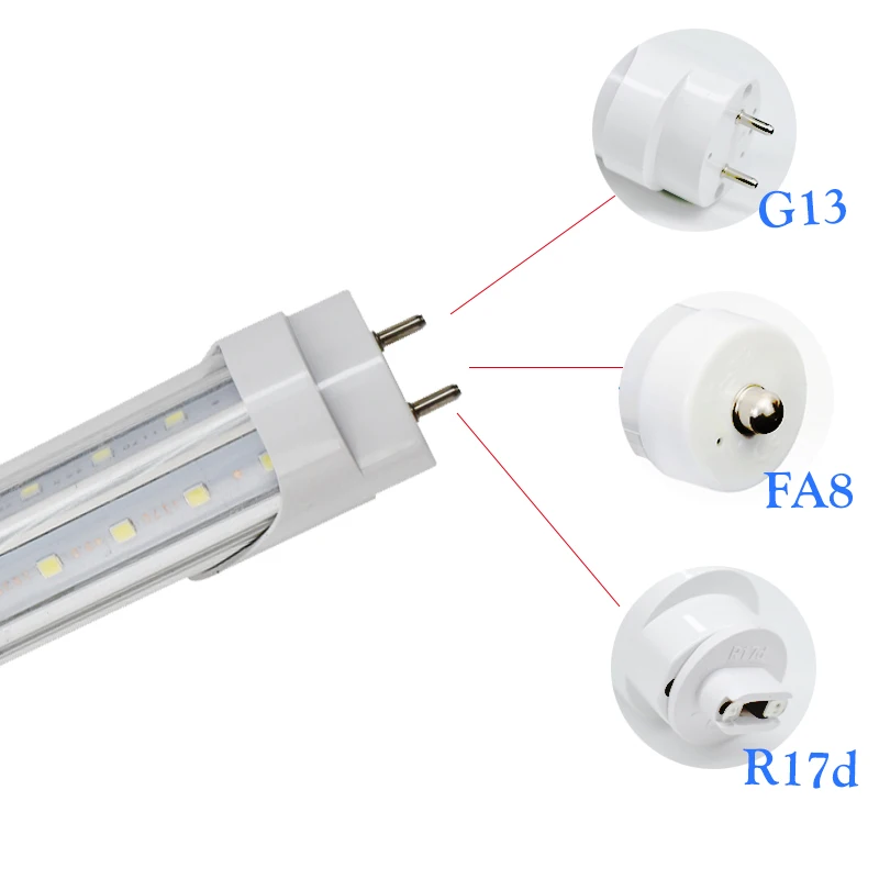 

Toika 25pcs 60W 1800MM T8 V-Shape LED Tube Light G13/FA8/ R17d, 60W=120W Fluorescent,Clear Cover, LED Light Bulbs AC85-265V