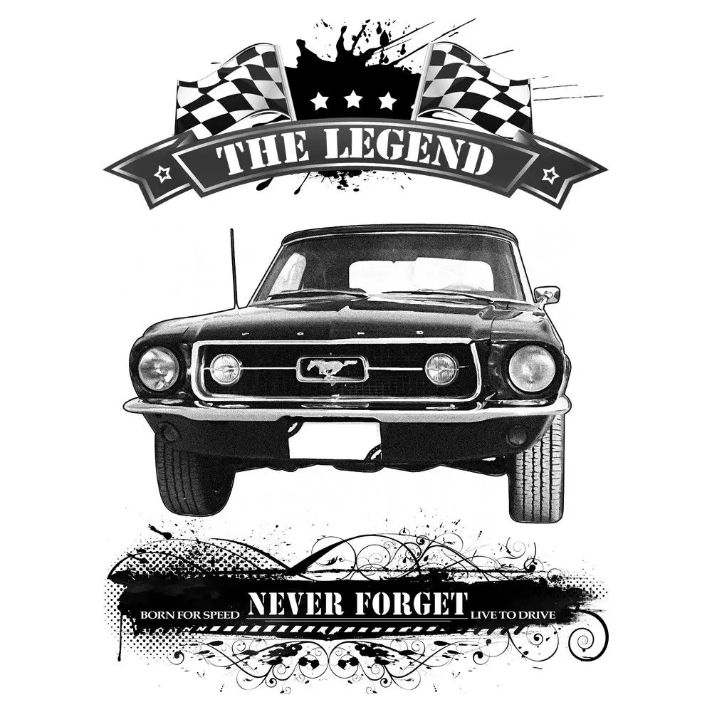 T-Shirt American Classic Muscle Car Mustang Mod V8 Young Vintage Men\'S Tees 2019 New Casual Tshirt Men Creative Man\'S Short