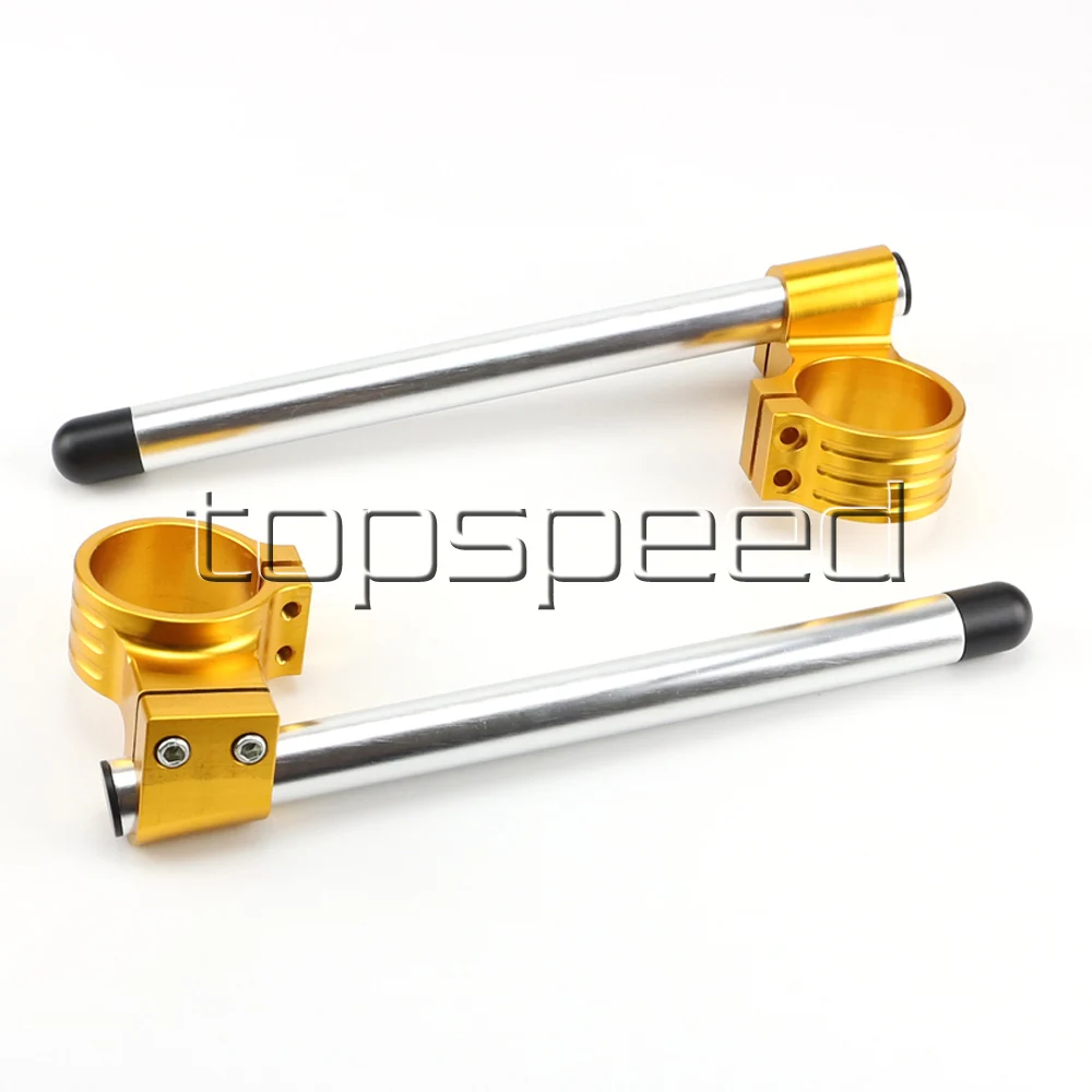 51MM Silver/Gold Motorcycle CNC High Lift Adjustable Clip Ons On Handle Bar Handlebar