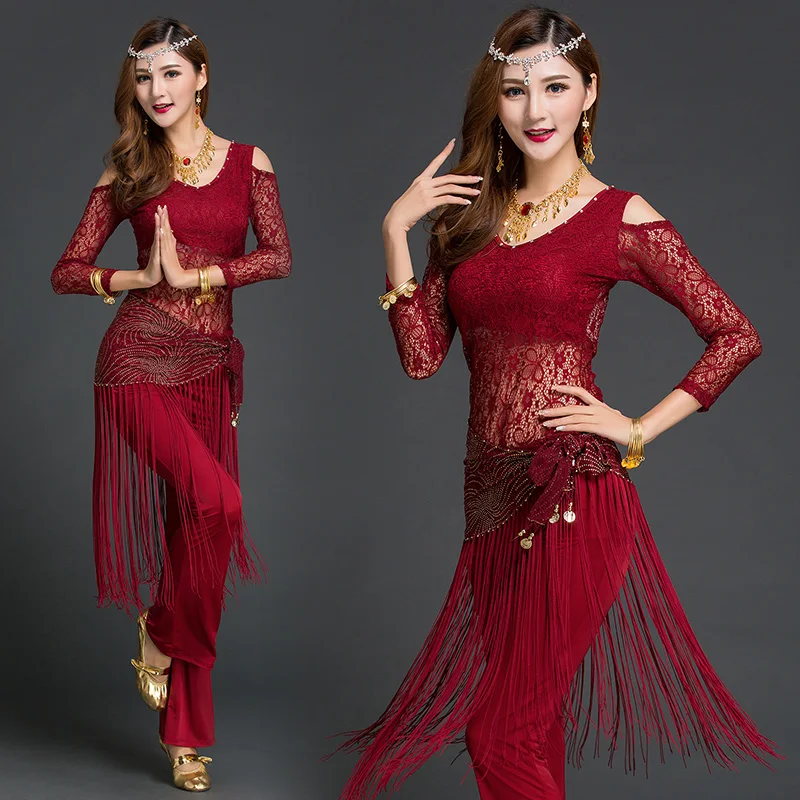 New Belly Dance Suit Women Practice Clothes Female Indian Dancing Performance Professional Costumes Oriental Dance Garment H4530