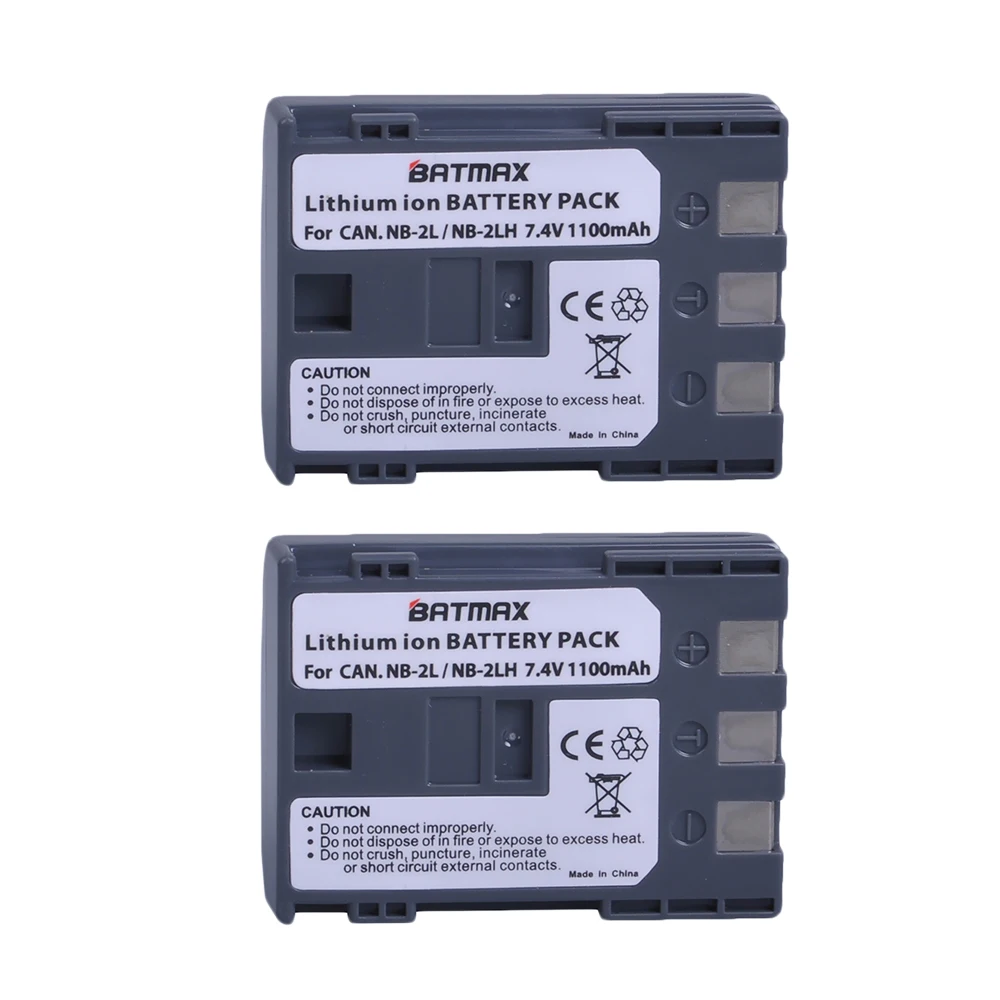 2Pcs 7.4V 1100mAh NB-2L NB 2L NB2L NB-2LH NB 2LH NB2LH Digital Camera Battery for Canon Rebel XT XTi 350D 400D G9 G7 S80 S70S30