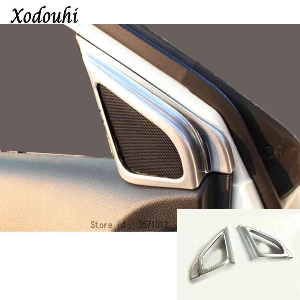 For Suzuki Vitara Escudo 2016 2017 2018 2019 2020 Car Sticker ABS Frame A Column Audio Speak Sound Cover Ring Circle Trim 2PCs