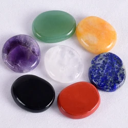 Natural Chakra Set Worry Palm Stone 30*25*7 MM Crystal Mineral Quartz Polishing Slice Meditation Spiritual Reiki Healing Energy
