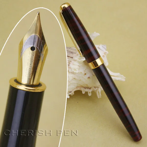 

Baoer 388 Good Quality Red Polished and Golden inking pens Arrow Clip M Nib Ink/Luxury/Brand/Steel/Fountain pen Free Shipping