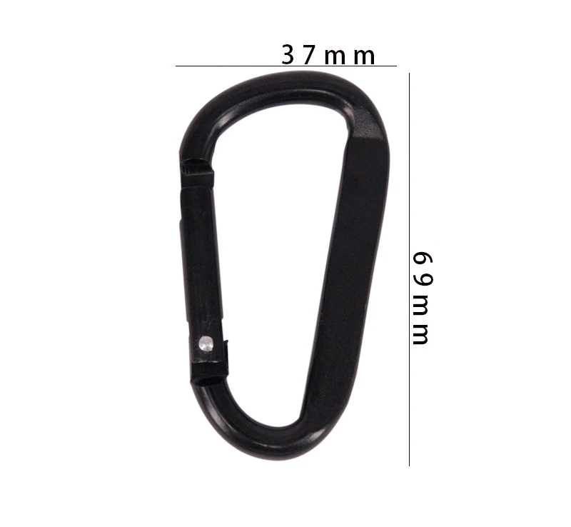 7 cm Karabiner aus Aluminiumlegierung, schwarzer D-Ring, Schlüsselanhänger-Clip, Camping-Schlüsselanhänger, Karabinerhaken, Outdoor-Reiseset GYH – Detail 9