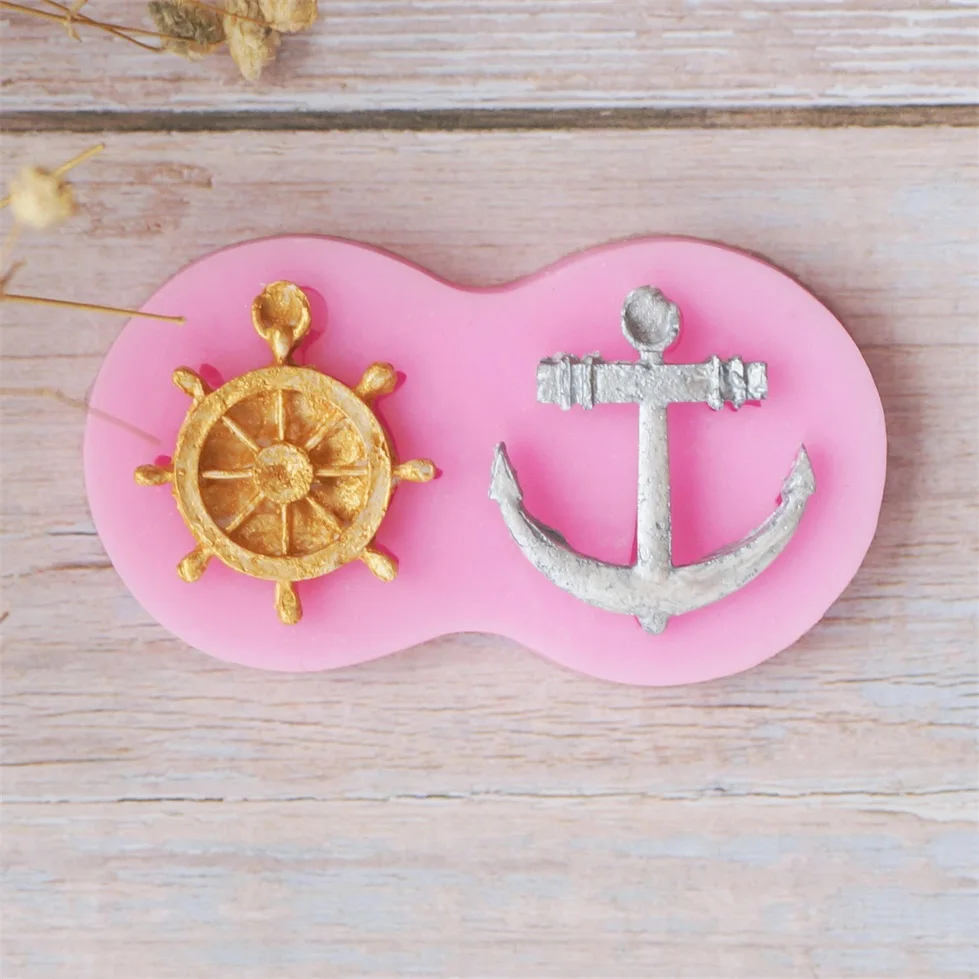 Anchor Rudder Shape 3D Silicone Mold Fondant Cake Decorating Helm Tools  Sugarcraft Sea Ocean Theme Chocolate Molds