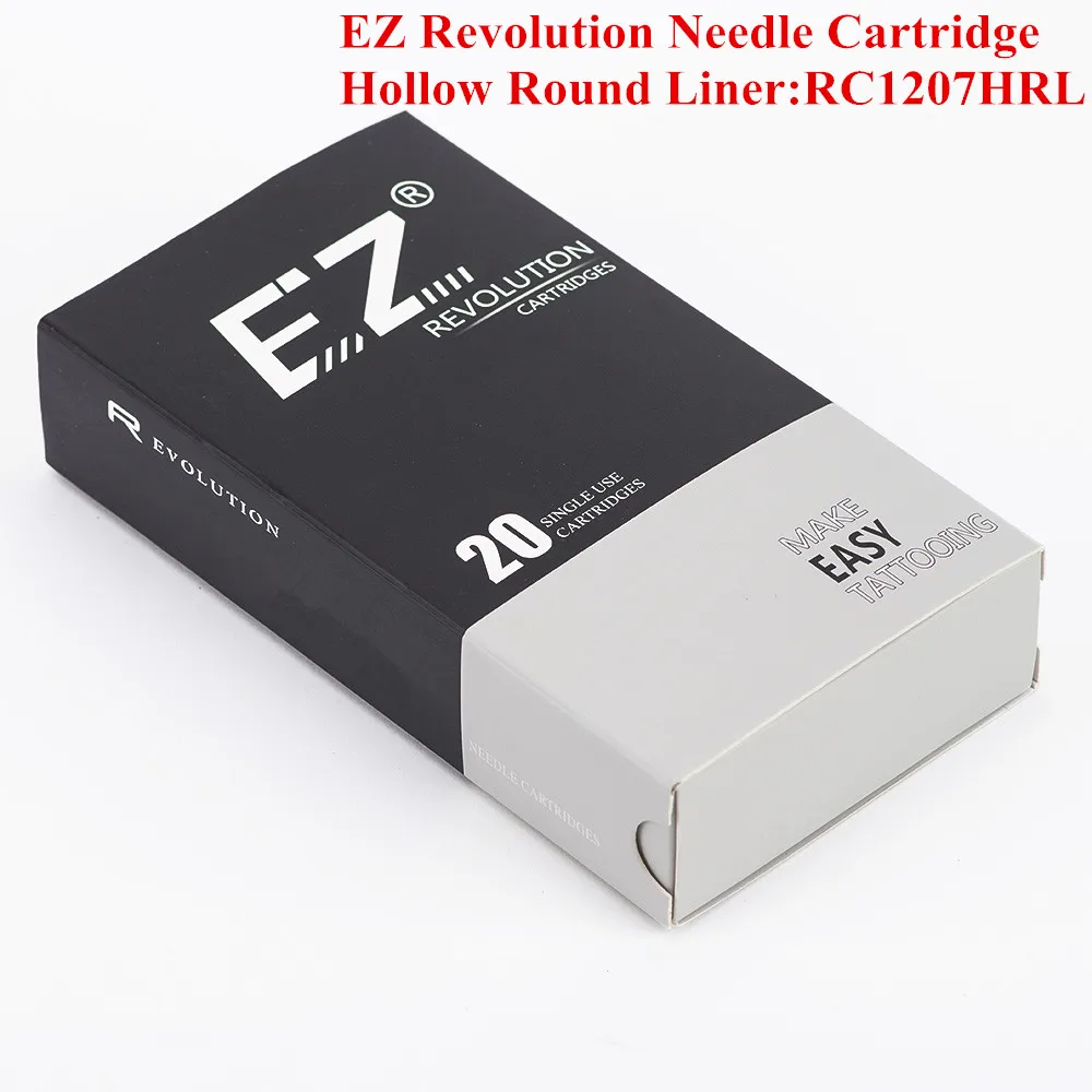 RC1207HRL Hollow Round Liner EZ Revolution Tattoo Needle Cartridges Long taper 5.5mm for Cartridge Tattoo Machine Grip 20PCS/BOX